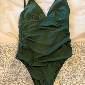 Green Maternity Swimsuit | Size M | Adjustable Straps | Removable Cups